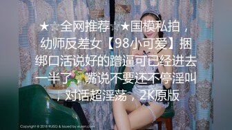 ★☆全网推荐☆★国模私拍，幼师反差女【98小可爱】捆绑口活说好的蹭逼可已经进去一半了，嘴说不要还不停淫叫，对话超淫荡，2K原版